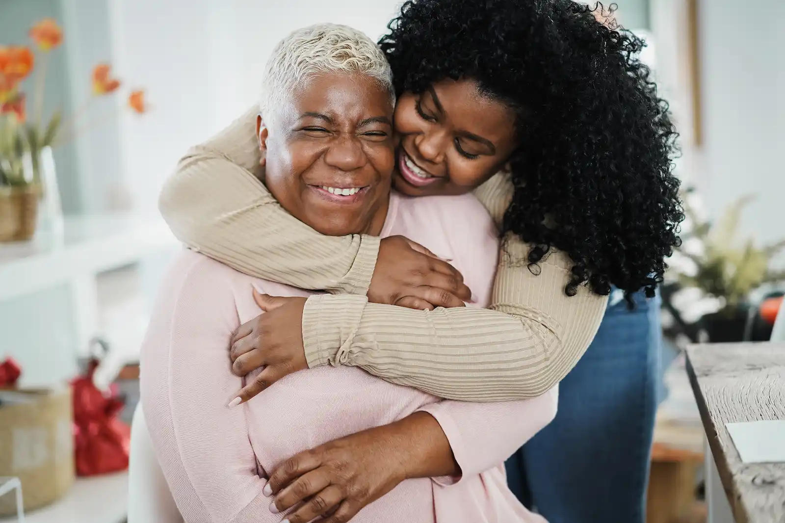 happy, diverse older adults in independent living community